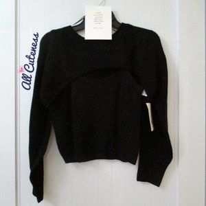Sugar Moon 2 pc Black Knit Sweater Top Size M